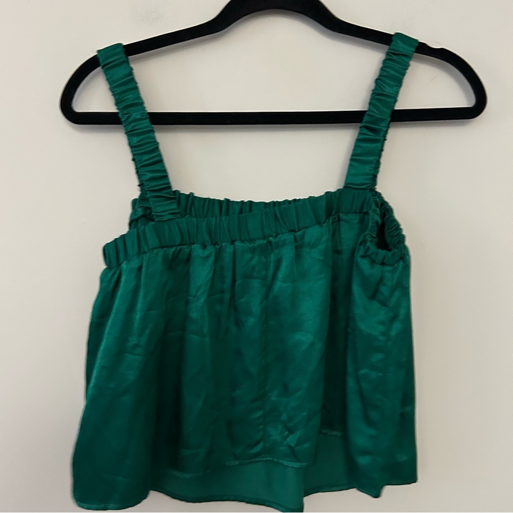 Nation LTD Rivka Satin Effect Tank in Emerald Green - Picture 6 of 6